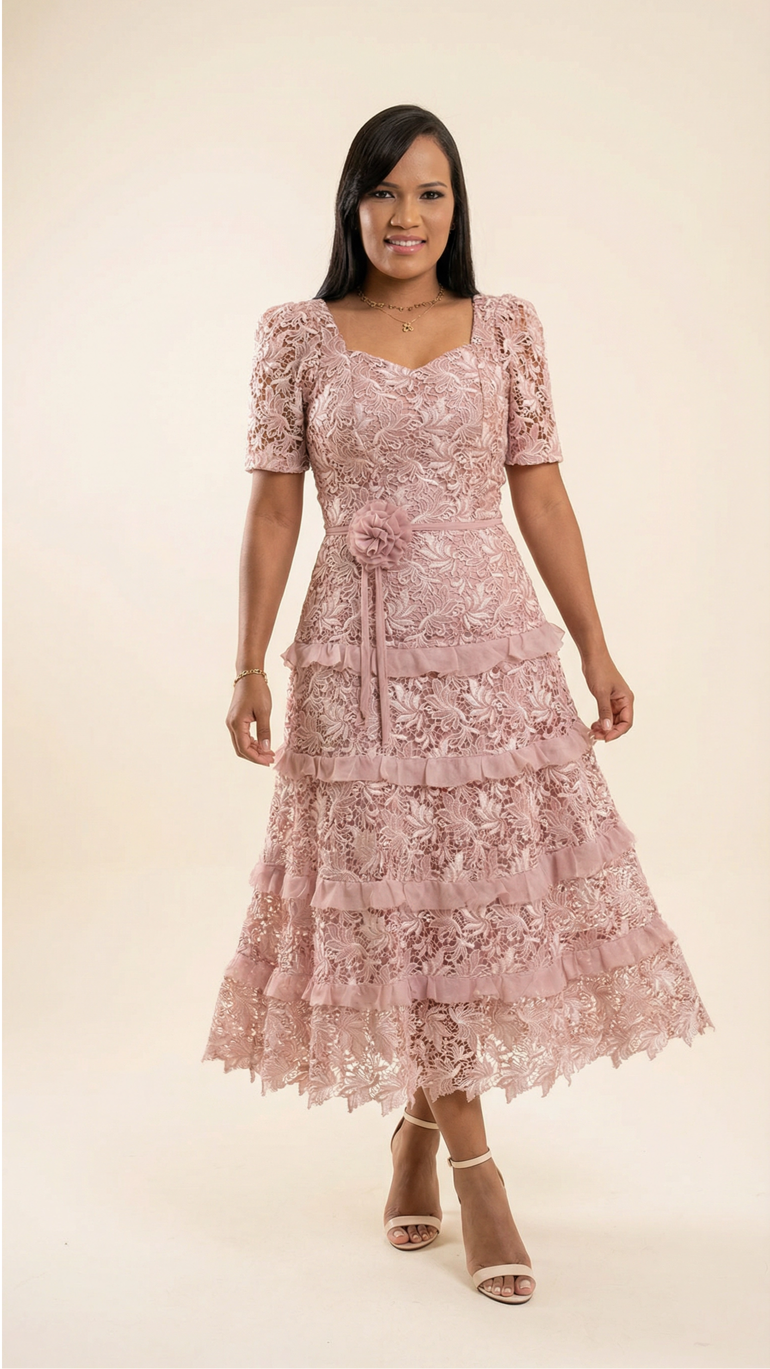 Vestido Cascata de Flores